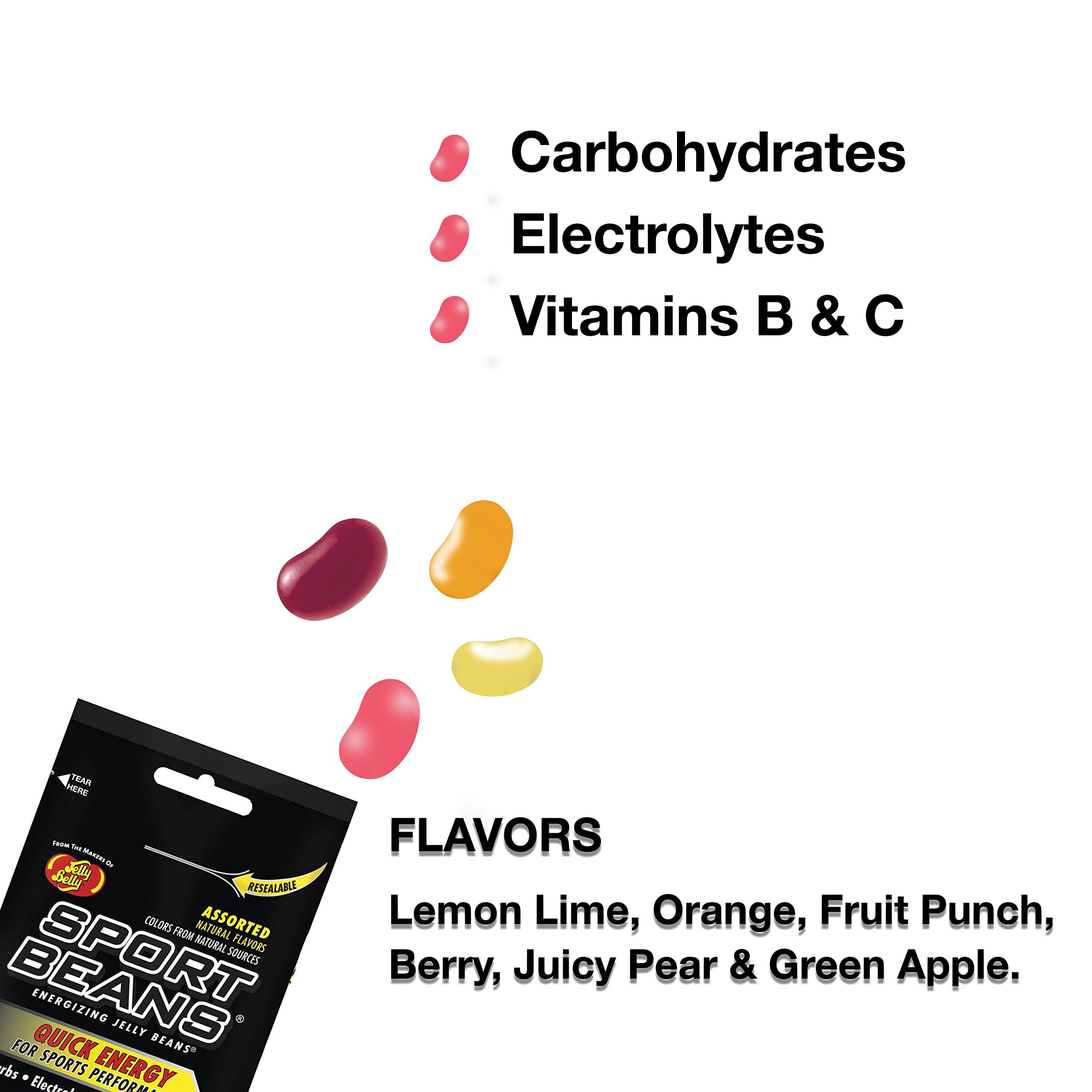 Jelly Belly Sport Beans - Assorted and Extreme Assorted With Caffeine – Energy Chews [24 PACK] Energizing Jelly Beans BOX - Click for more sizes