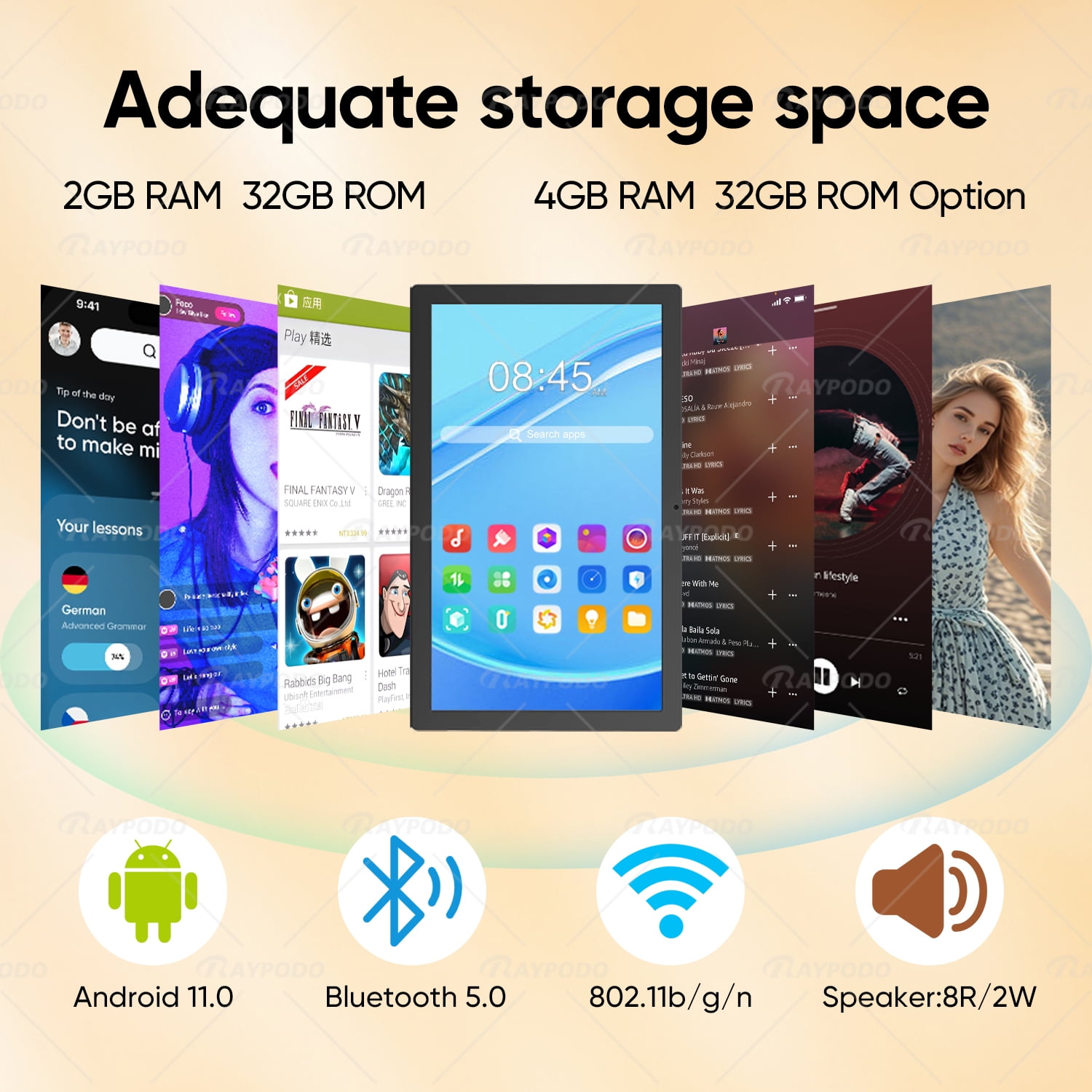 ​​Raypodo 21.5 Inch FHD Android 11.0 Digital Signage Tablet, Quad-Core RK3566, 4GB RAM 32GB ROM, Capacitive Touch Screen, Wall Mount, Wi-Fi, Black​​