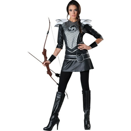 Morris Costumes MIDNIGHT HUNTRESS ADULT Black dress with layered epaulettes and lame trim and front design, matching belt XLARGE, Style IC11076XL