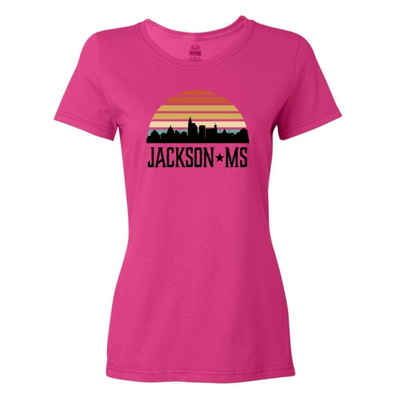 Inktastic Jackson Mississippi Skyline Retro Women's T-Shirt