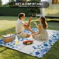 thumbnail image 4 of Spring Blue Floral Outdoor Rug for Patio/Deck/Porch, Non-Slip Large Area Rug 3 x 5 Ft, Farmhouse Weeping Floral Leaves Wood Indoor Outdoor Rugs Washable Area Rugs, Camping Rug Carpet Runner, 4 of 8