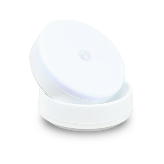Auto Drive Motion Sensor Plastic LED Puck Light,Rechargeable Battery, Ultra Bright, White