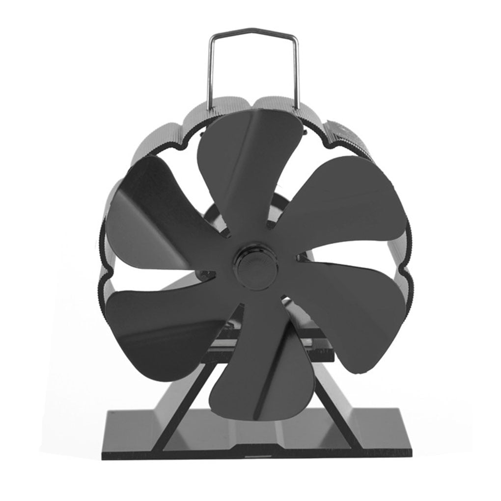 Mini Fireplace Heat Stove Fan Log Wood Fire Burner Burning Aluminum