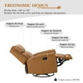 thumbnail image 6 of Genuine Leather Swivel Recliner,Push Back Chair with Adjustable Backrest Footrest, Modern Home Theater Lounge Sofa Armchair for Living Room Bedroom Camel, 6 of 10