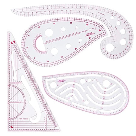 Sewing Ruler Template.pdf ShenMo Sewing Ruler 4 Pieces Clothing Ruler Metric Ruler Curve Ruler ...