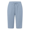 thumbnail image 4 of EDFBUYKRS Female Women Pants Casual Womens Pants Elastic Waist Capri Women's Summer Solid Color Side Lace Hollow Lace Drawstring Pocket Casual Cropped Pants Xs, 4 of 5
