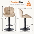 thumbnail image 5 of EDX Bar Stools Set of 2, Modern Adjustable Armless Swivel Counter Stools with PU Leather, Gray, 5 of 7