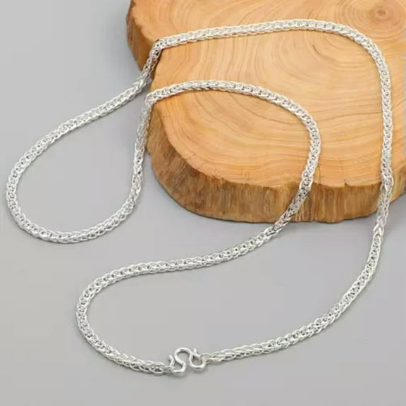 K-KED Real Pure S999 Fine Silver Chain Men Women Gift Wheat Necklace 19.7-27.5inch-4mm, 12g ,19.7inch