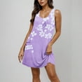 thumbnail image 3 of JTZGDY Womens Summer Dresses Vintage Floral Print Sleeveless Scoop Neck Graphic Tank Dress Loose Fit Casual Graphic T-Shirts Dress Trendy Flowy Beach Sundress with Pockets Purple L, 3 of 7