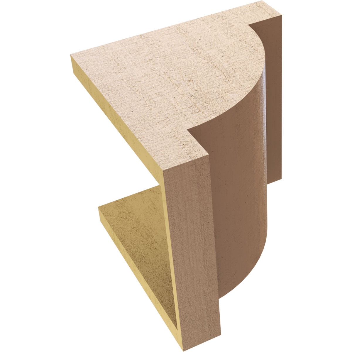 10"W x 10"D x 10"H Wide Alpine Rough Cedar Woodgrain TimberThane Corbel, Primed Tan