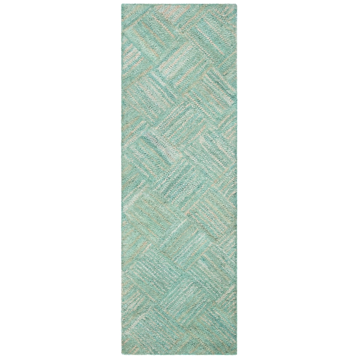 SAFAVIEH Nantucket Chadwick Geometric Cotton Area Rug, Green/Multi, 10' x 14'