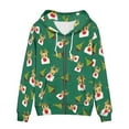 thumbnail image 3 of Renewold Xmas Trees Reindeer Sweatshirt Zipper Hoodies with Pockets Y2K Hooded Green Streetwear Size 4XL Loose Christmas Jacket Walking Jogging Sweatsuit, 3 of 6