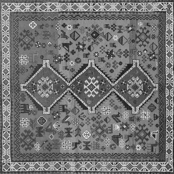 Ahgly Company Indoor Square Persian Gray Traditional Area Rugs, 7' Square
