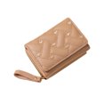 thumbnail image 5 of bestolf Women Stylish Tri-Fold Wallet Embroidered Heart Cash Wallet Mini Card Holder Wallet with Zippered Coin Pocket for Dating Shopping (Pink ), 5 of 8