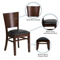 thumbnail image 4 of BizChair Solid Back Walnut Wood Restaurant Chair - Black Vinyl Seat, 4 of 11