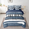 thumbnail image 2 of Homewish Blue White Lodge Cabin Bedding Comforter Set 7-Piece, Enjoy Farm Life King Bedding Sets, Teens Kids Adult Men Reversible Bed Sheets, Luxury Bedroom Decor, 2 of 7