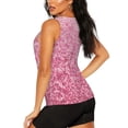 thumbnail image 3 of Fotbe Pink Glitter Blusas Sin Mangas para Mujer – Estilo Casual, Corte Suelto, Slim-Fit, Cuello Redondo Deportivo, Tops de Verano para Gimnasio y Yoga-Medium, 3 of 7