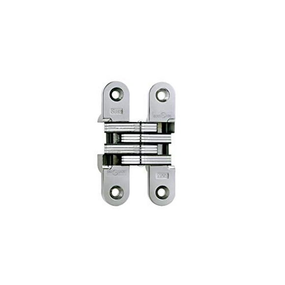 SOSS 216 Zinc Invisible Hinge with Holes for Wood or Metal Applications, Bright Chrome Exterior Finish