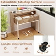 thumbnail image 6 of Gymax Extendable Computer Desk w/ 2 Storage Drawers & Monitor Shelf, 6 of 10