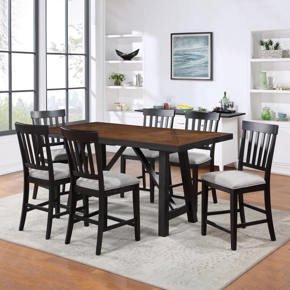 Steve Silver Halle Ebony And Light Gray 7-Piece Dining Set HE555-C7PC