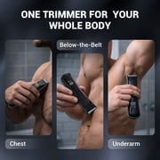 NEXPURE Body Hair Trimmer for Men, Groin Trimmer, Mens Pubic Hair Trimmer, Wet/Dry Shaver Groomer, with LED Light, IPX5 Waterproof