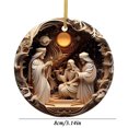 thumbnail image 3 of Adorno Navideño Fwt251113006 | Decoración Navideña Redonda de Cerámica con Diseño de Vitral de Árbol | Cinta Dorada para Colgar | Recuerdo Festivo para Árbol de Navidad, Intercambio de Regalos, Decor, 3 of 6
