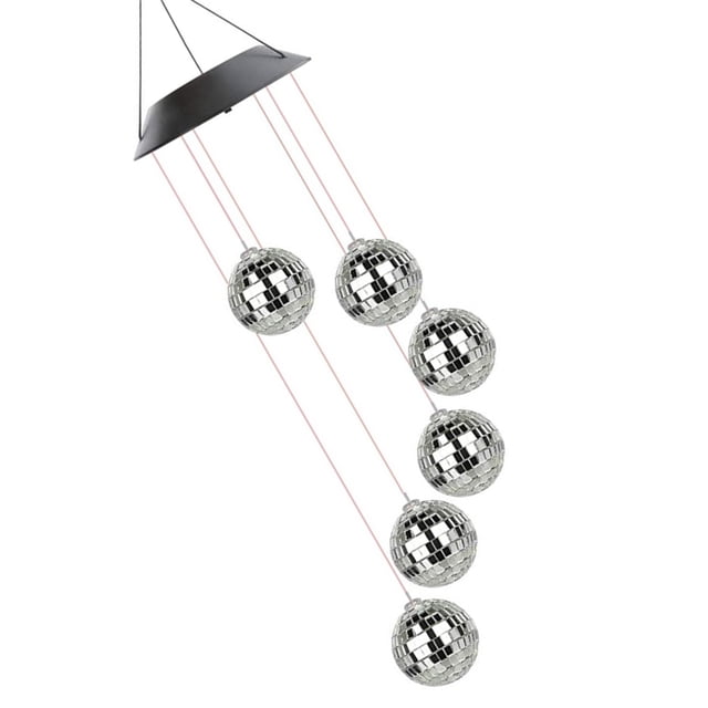 Matsuzay Bola de discoteca con energía Solar, carillón de viento para exteriores, bola de espejo colgante con cambio de Color Solar, lámpara de noche Iluminación y accesorios Matsuzay HA037218-00