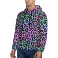 thumbnail image 3 of Wukai Rainbow Animal Skin Print Men Hoodies Fleece Sweatshirts Long Sleeve Sweaters Pullover Fall Outfits Winter Clothes-XX-Large, 3 of 7