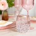 thumbnail image 2 of PLASTICPRO 12 Oz Disposable Stemless Wine Glasses Translucent Pink Plastic Cups for Party, 6-Pack, 2 of 3