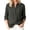 Gray, variant on hoksml Women Mandarin Collar Half Button 3/4 Sleeve Blouse Crinkle Textured Loose Shirt for Office Daily Vacation