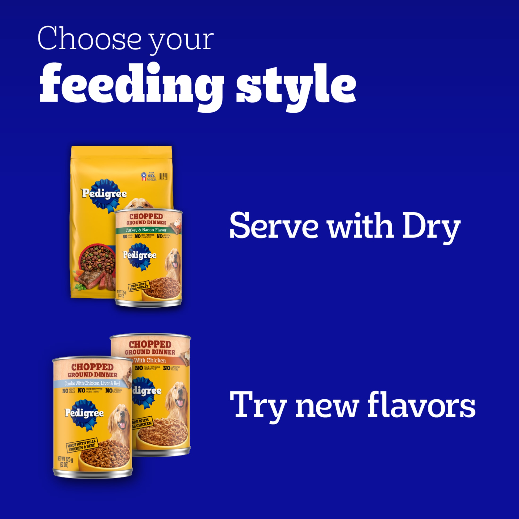 Pedigree Chopped Ground Dinner Wet Dog Food Variety Pack – 24 Cans, 13.2 Oz Each