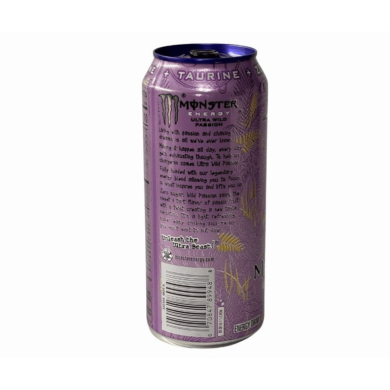 Monster Energy, Ultra Wild Passion, Zero Sugar, Energy Drink, 16