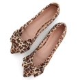 thumbnail image 1 of Zapatos planos TN TANGNEST, a la moda para mujer, con lazo, leopardo, amarillo, 1 of 7