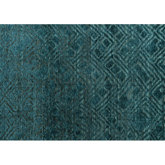 Ahgly Company Indoor Rectangle Abstract Light Blue Modern Area Rugs, 3' x 5'