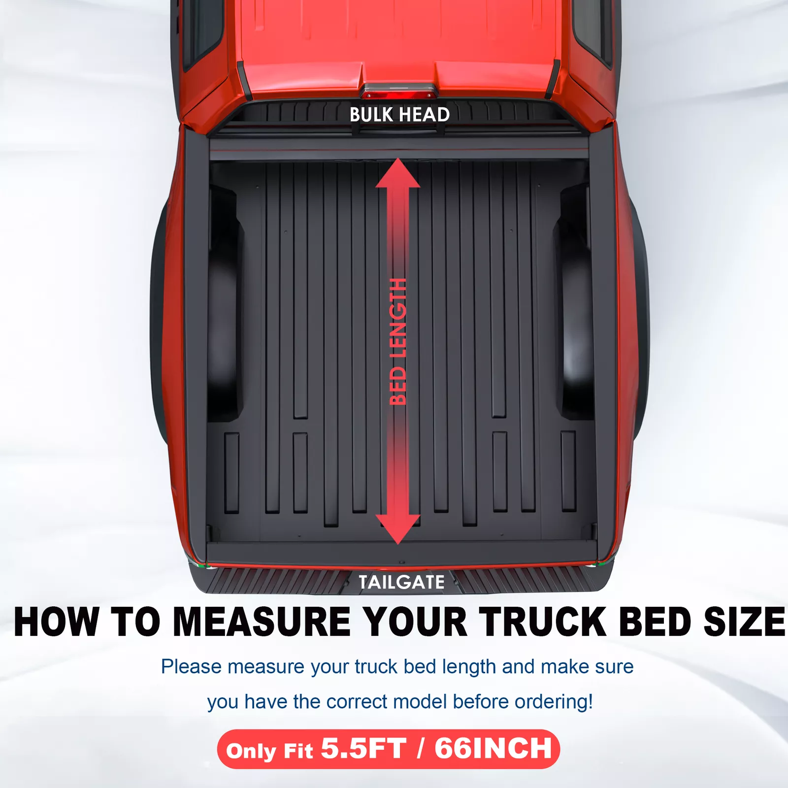 MOSTPLUS 5.5FT 4-Fold Hard Truck Bed Cover for 2020-2025 2026 Ford F150 F-150 On Top