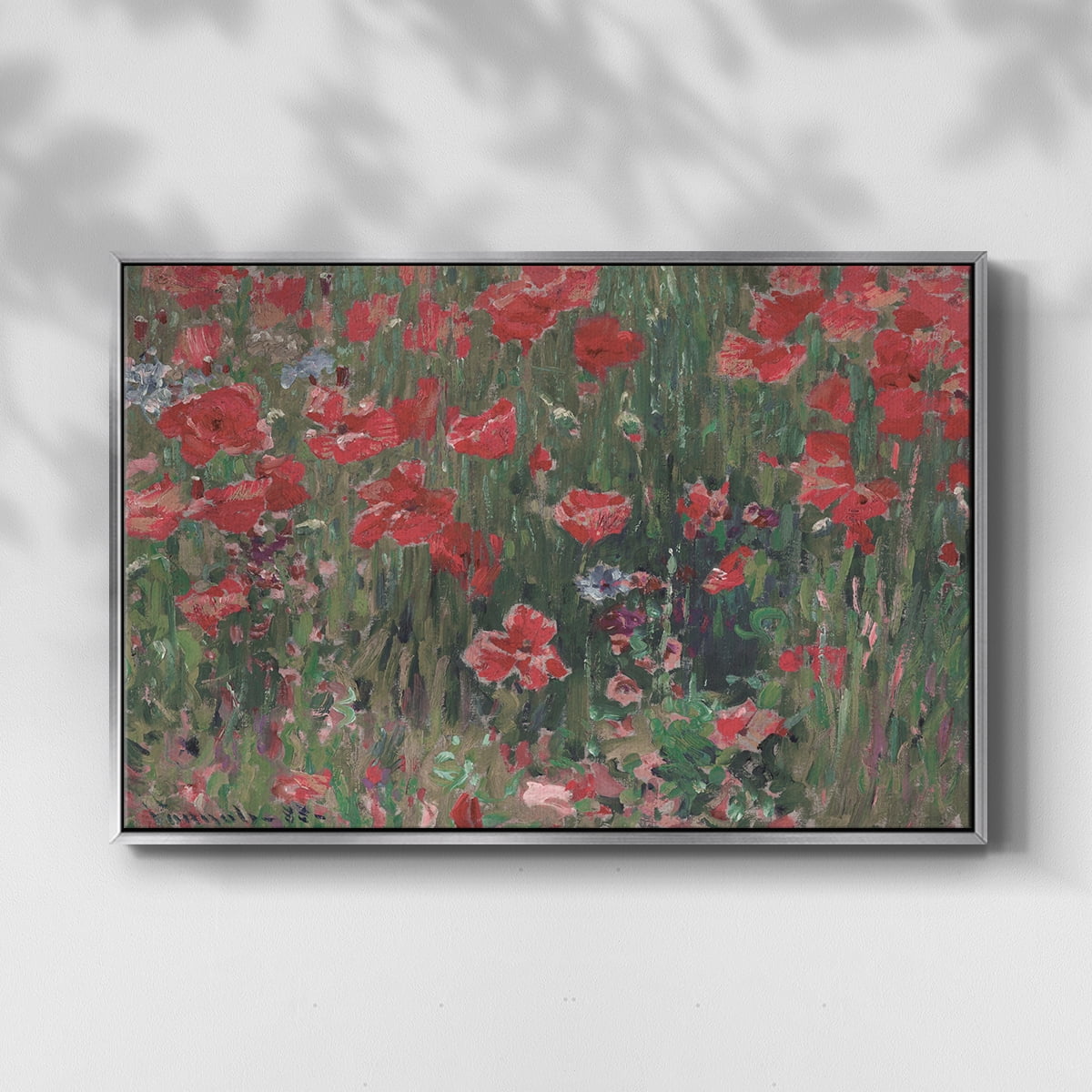 Vintage Botanical Print-XCIX By Wexford Home Framed in Silver Wood Gallery Wrapped Canvas 27 in. x 41 in.