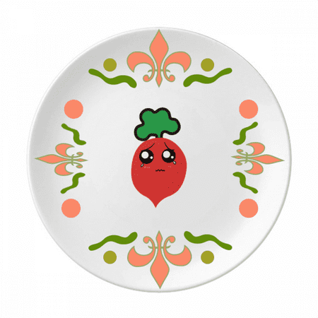 

Cute Cartoon Radish Injustice Face Flower Ceramics Plate Tableware Dinner Dish