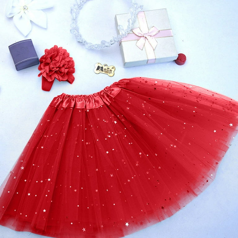 shpwfbe kids tutu hair skirt girl paillette petticoat dancewear star pettiskirt band girls dress skirt things for teen girls gifts for boys and girls