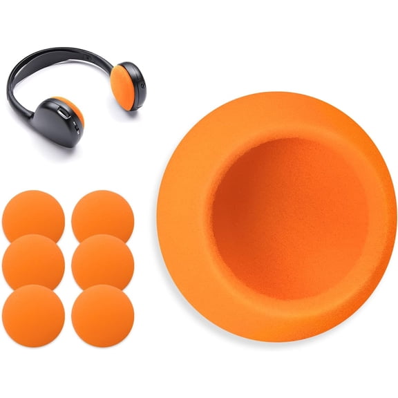 3 Pairs Thick Foam Ear Pads for UConnect Headset Compatible with Chrysler Town&Country,Dodge Grand Caravan/Journey/Durango,Jeep Grand Cherokee/Ram,Entertainment DVD Systems Headphone,Orange