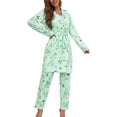 thumbnail image 4 of ZANKLEY Womens Pajamas Set 3 Piece Floral Butterfly Print Cami Top Long Pants Robe Sleepwear Loungewear Comfort, 4 of 12