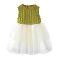 thumbnail image 1 of FAOWME Robe d'Été pour Filles Robe de Plage Étoilée Robe de Fête pour Enfants Robe d'Été Étoilée Robe de Fête de Plage Petite Fille Jupe Manches Courtes Vert 6-7 Ans, 1 of 8