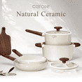thumbnail image 3 of Carote 15-Piece Ceramic Cookware Set, Nonstick Pots and Pans with Steamer, Induction Compatible, White, 3 of 6