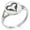 Silver, variant on Stainless Steel Feather Heart Minimalist Oval Top Polished Statement Ring