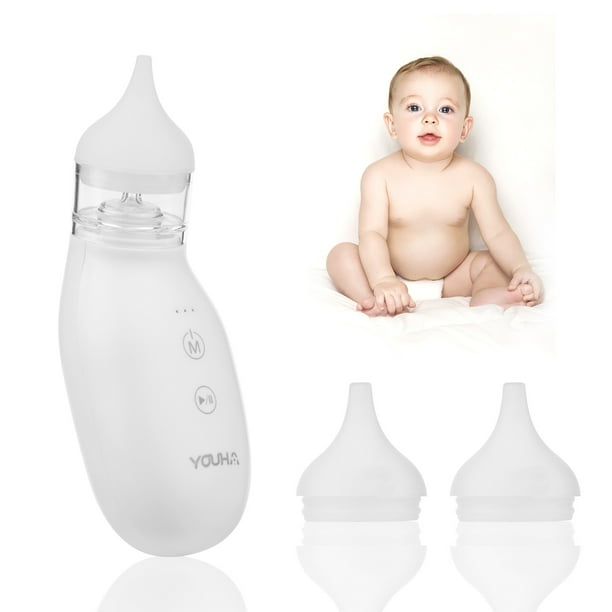 YOUHA Q2 Electric Nose Cleaner Nose Sucker with Extra Aspirator 3 Levels of Suction for Infants