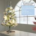 thumbnail image 5 of DAMAI 23.6" Pre-lit Christmas Tree Snowy Christmas Tree Warm White Metal Led Fiber Optic Holder Party Decoration PVC Premium for Christmas Decorations for Home Office Shopping Bar, 5 of 8