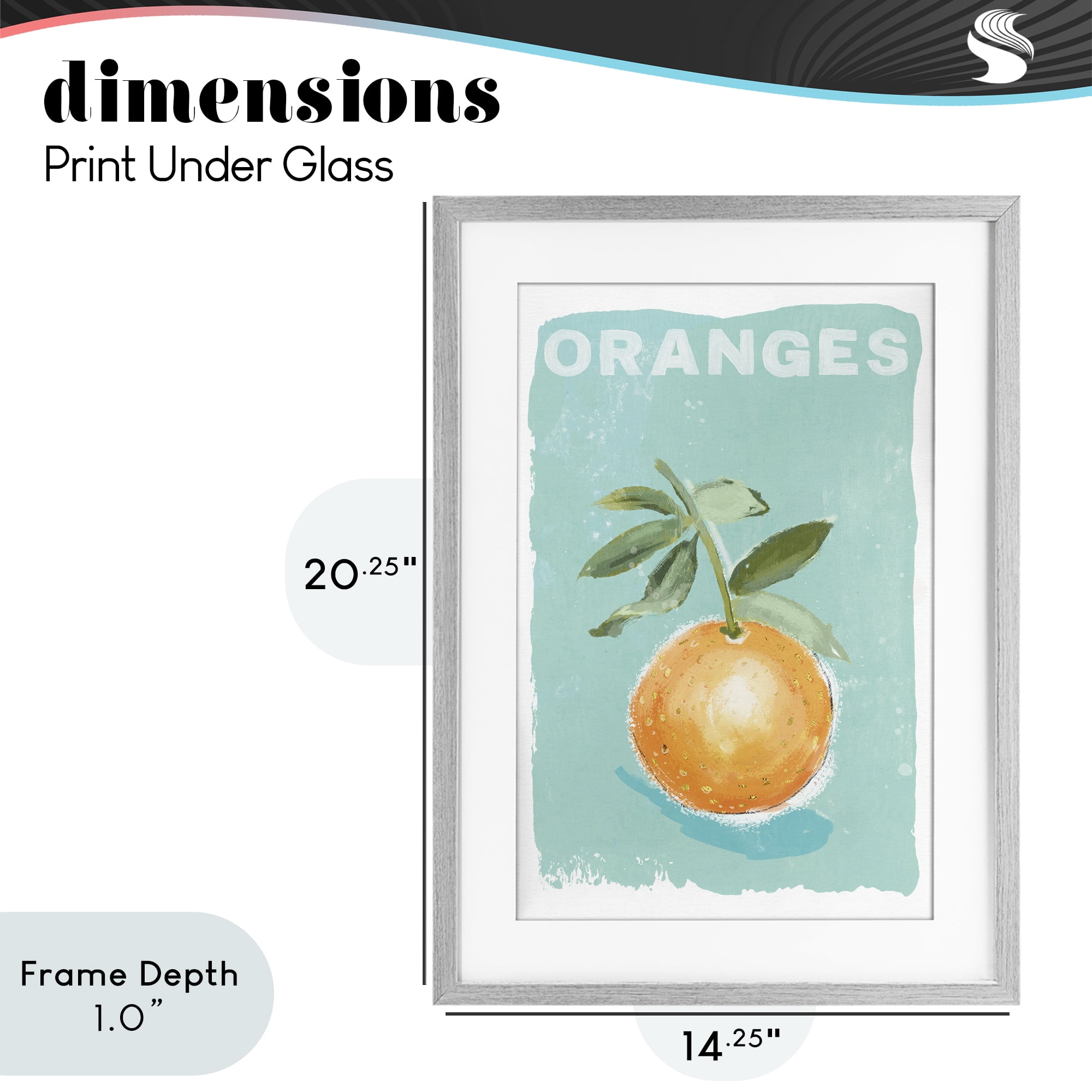 Stupell Industries Orange Twist Motif Gray Framed Print Under Glass, design by Chad Barrett