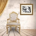 thumbnail image 3 of Bluebird Barn 14x12 Gold Ornate Wood Framed with Double Matting Museum Art Print Titled - Modern Black And White Giraffe, 3 of 4