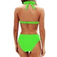 thumbnail image 3 of YIFUNIN Women's Elegant Two Piece Bikini Set Padded Wireless Bra Swimsuit for Women Vacation Cruise Honeymoon Beachwear,Fluorescent Green L, 3 of 3