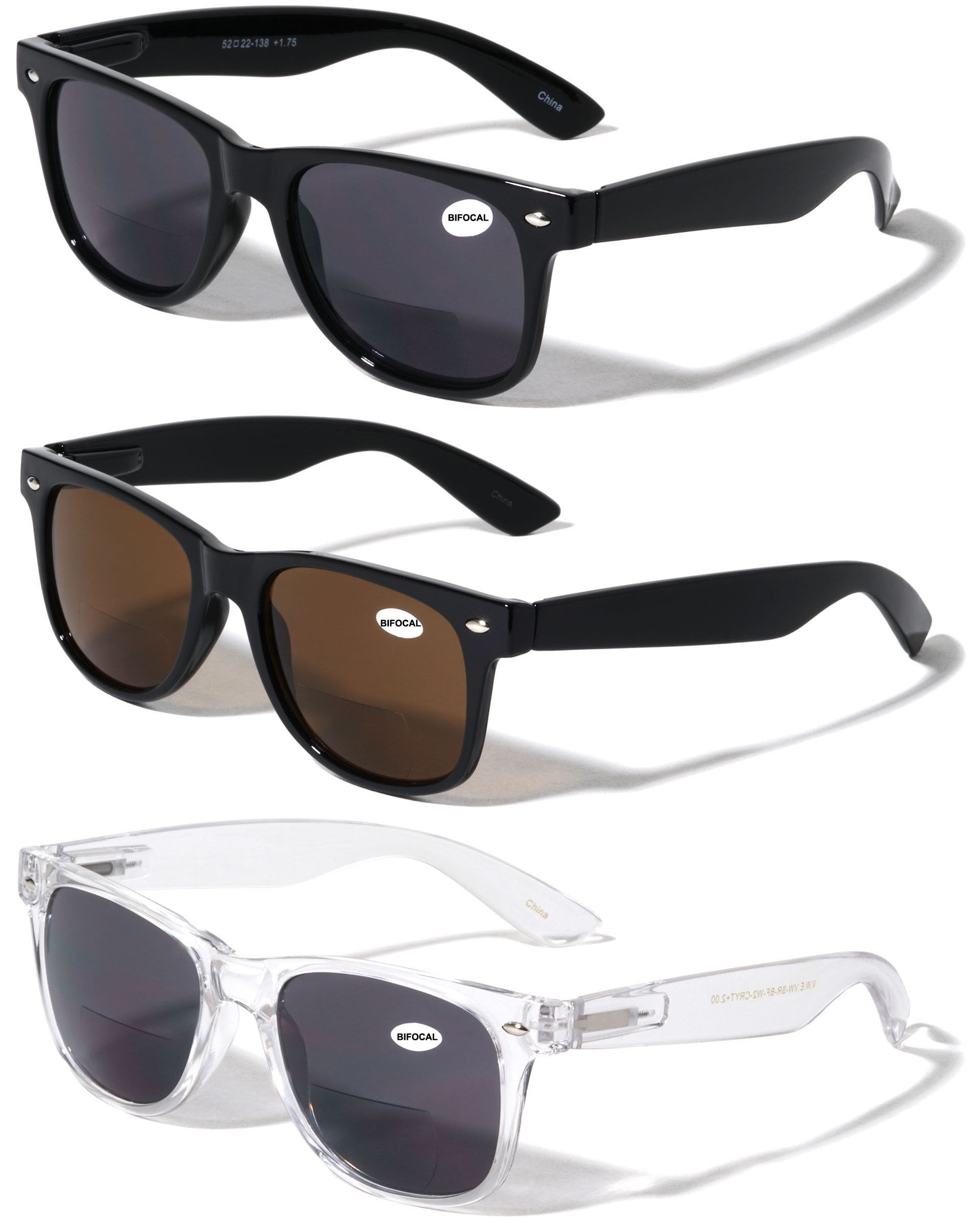 Brand new assorted 3 pair reading bifocal sunglasses deal. All 3 are 2.25 power. 3 Pair of Bifocal Reading Sunglasses for Men and Women  main image 2