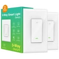 thumbnail image 1 of Smart Switch, 3 Way Light Wi-Fi Switch Compatible with Alexa and Google Home, 2.4GHz Schedule Timer, Neutral Wire Required, 3-Way Installation and No Hub Required, ETL and FCC Listed (2-Pack), 1 of 15